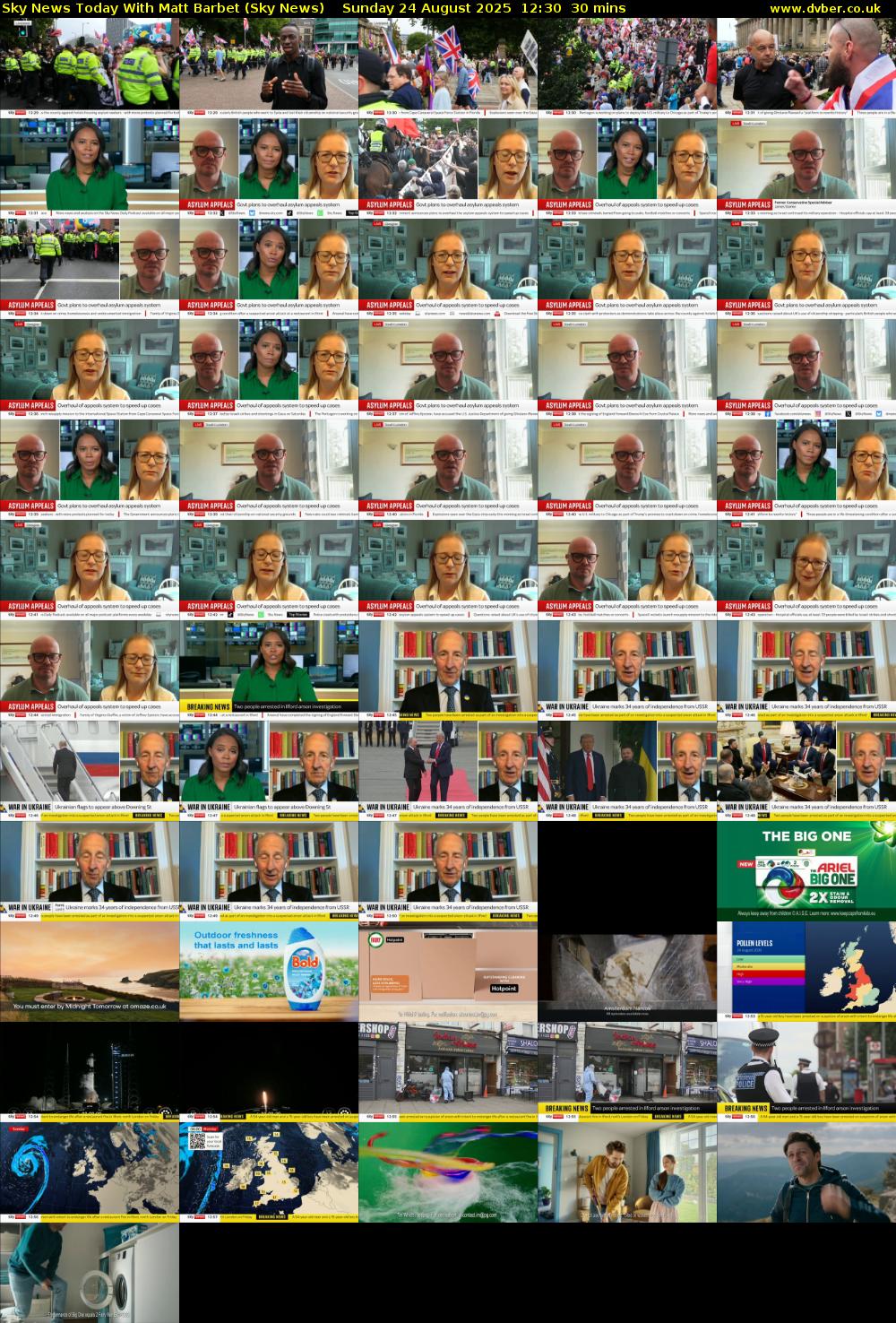 Sky News Today With Matt Barbet (Sky News) Sunday 24 August 2025 12:30 - 13:00