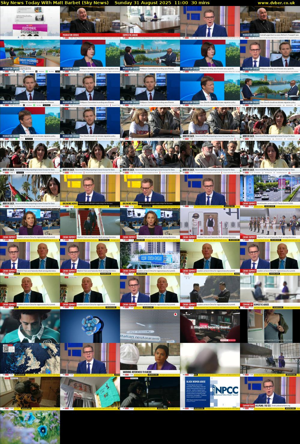 Sky News Today With Matt Barbet (Sky News) Sunday 31 August 2025 11:00 - 11:30