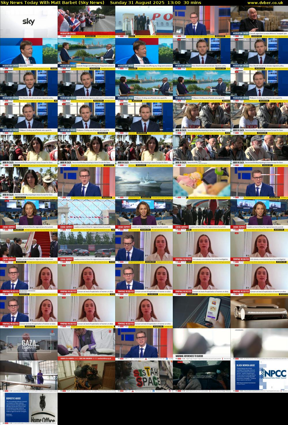 Sky News Today With Matt Barbet (Sky News) Sunday 31 August 2025 13:00 - 13:30