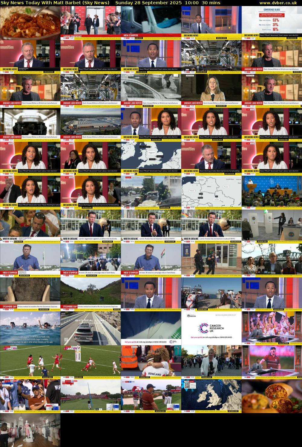 Sky News Today With Matt Barbet (Sky News) Sunday 28 September 2025 10:00 - 10:30