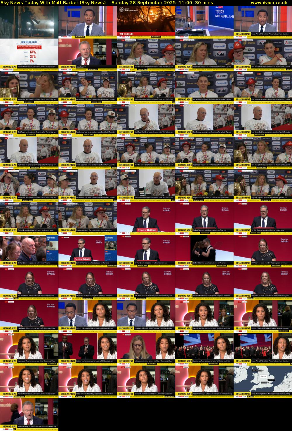 Sky News Today With Matt Barbet (Sky News) Sunday 28 September 2025 11:00 - 11:30