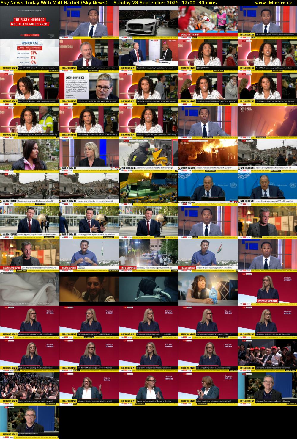 Sky News Today With Matt Barbet (Sky News) Sunday 28 September 2025 12:00 - 12:30