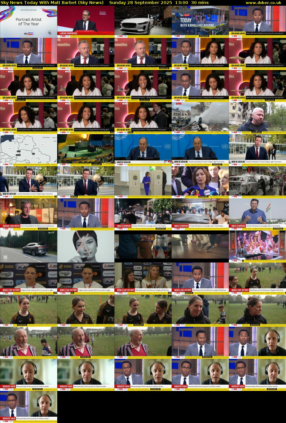 Sky News Today With Matt Barbet (Sky News) Sunday 28 September 2025 13:00 - 13:30