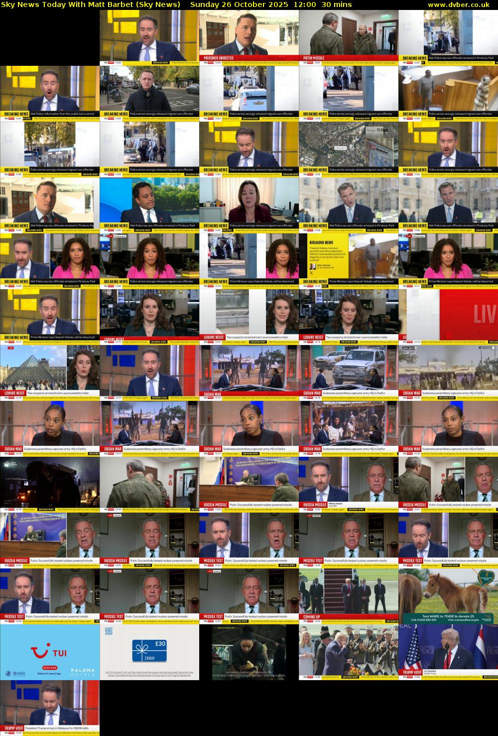 Sky News Today With Matt Barbet (Sky News) Sunday 26 October 2025 12:00 - 12:30