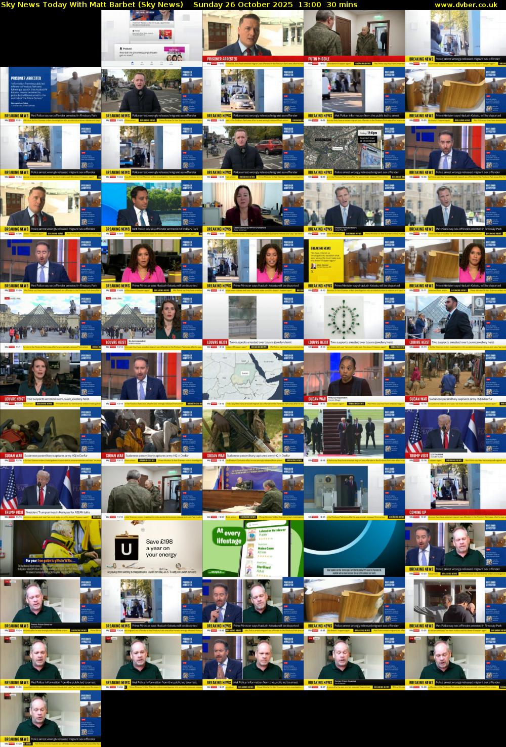 Sky News Today With Matt Barbet (Sky News) Sunday 26 October 2025 13:00 - 13:30