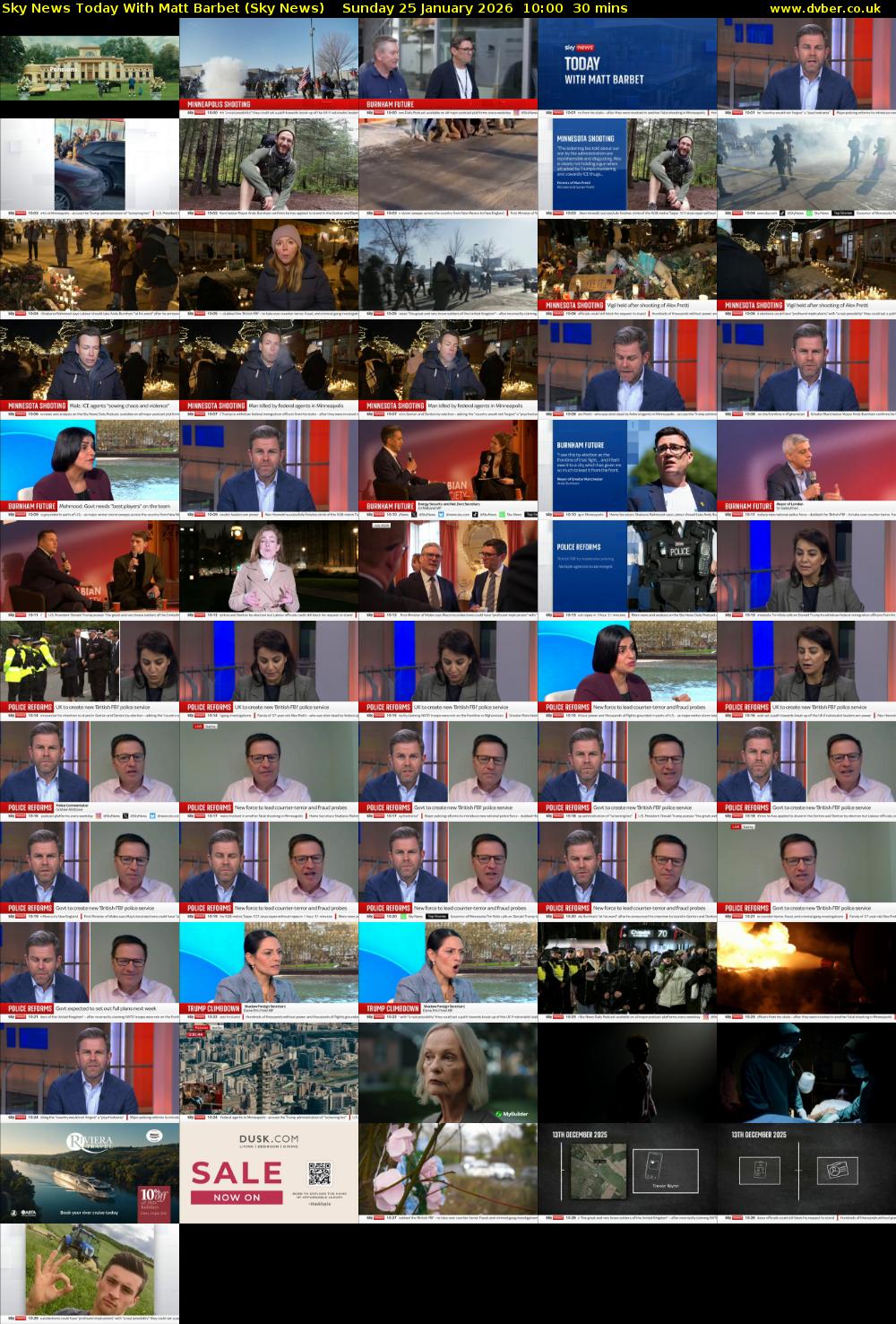 Sky News Today With Matt Barbet (Sky News) Sunday 25 January 2026 10:00 - 10:30