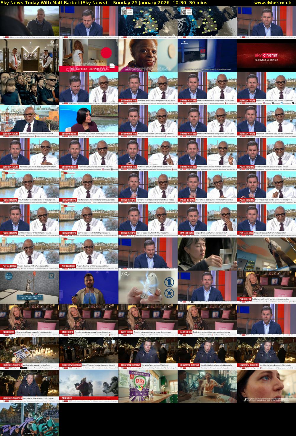 Sky News Today With Matt Barbet (Sky News) Sunday 25 January 2026 10:30 - 11:00