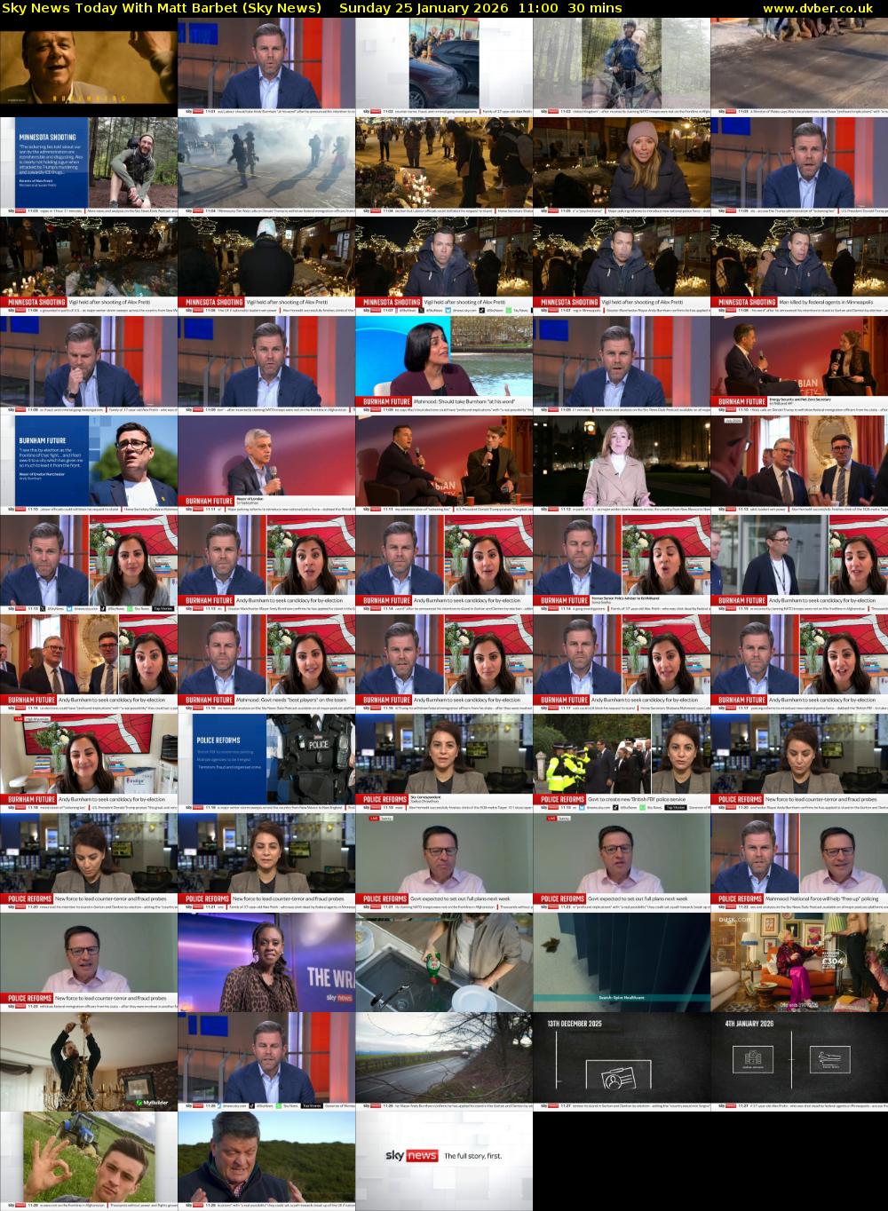 Sky News Today With Matt Barbet (Sky News) Sunday 25 January 2026 11:00 - 11:30