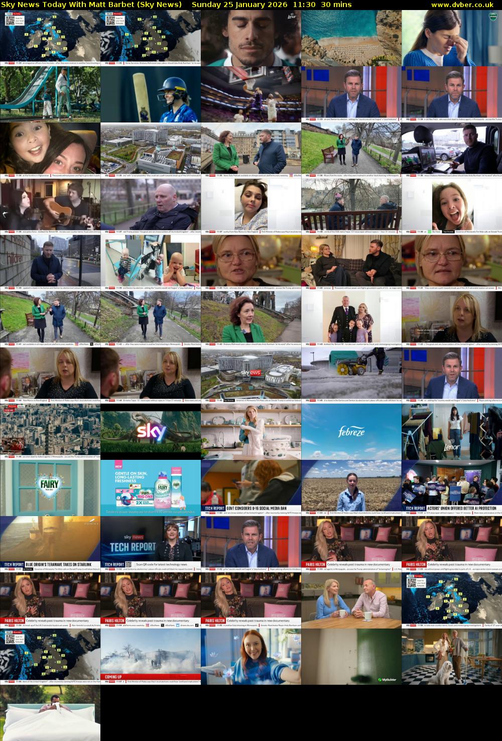 Sky News Today With Matt Barbet (Sky News) Sunday 25 January 2026 11:30 - 12:00