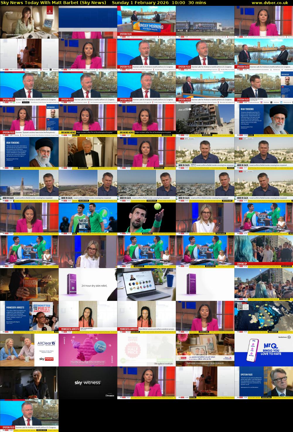 Sky News Today With Matt Barbet (Sky News) Sunday 1 February 2026 10:00 - 10:30