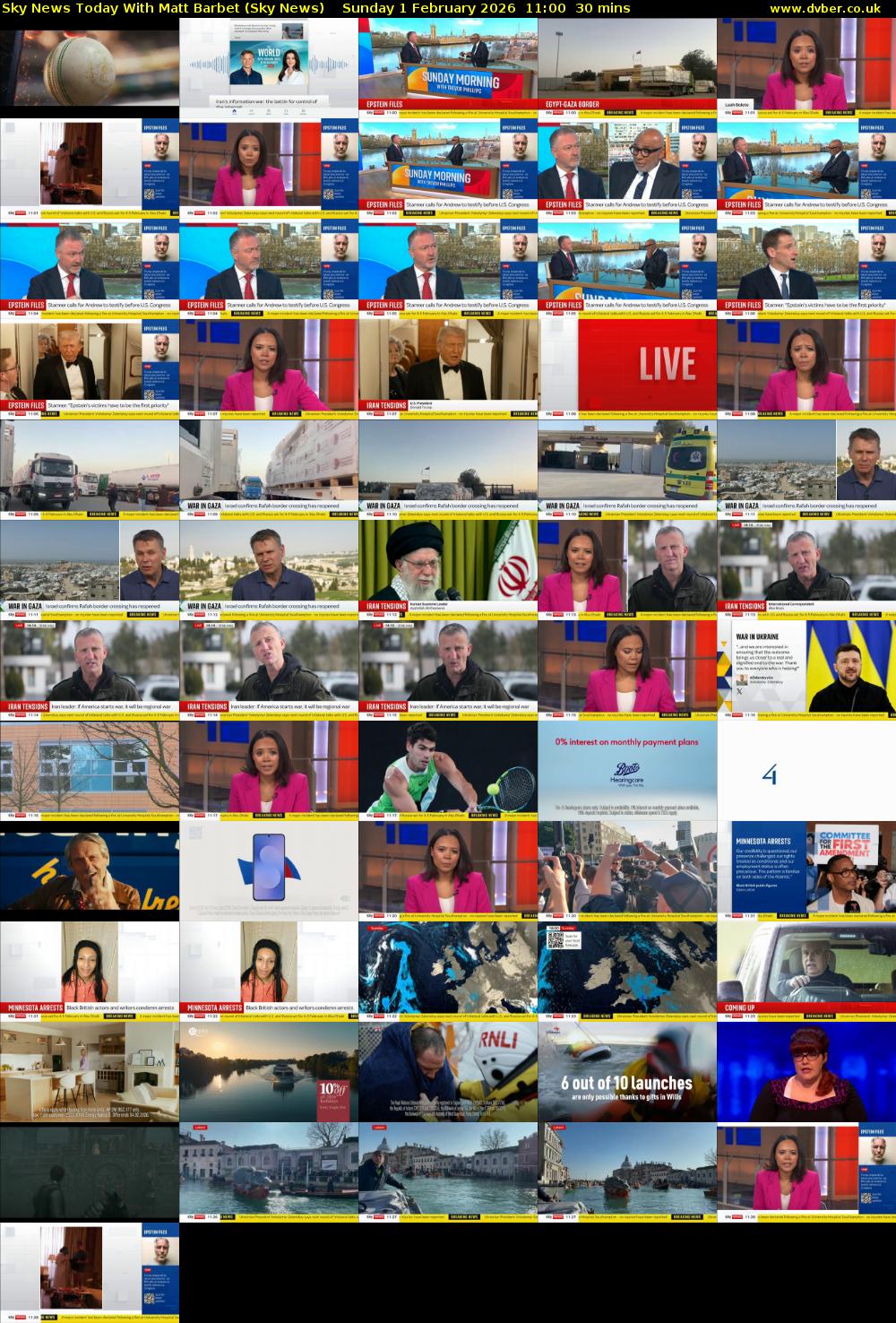 Sky News Today With Matt Barbet (Sky News) Sunday 1 February 2026 11:00 - 11:30