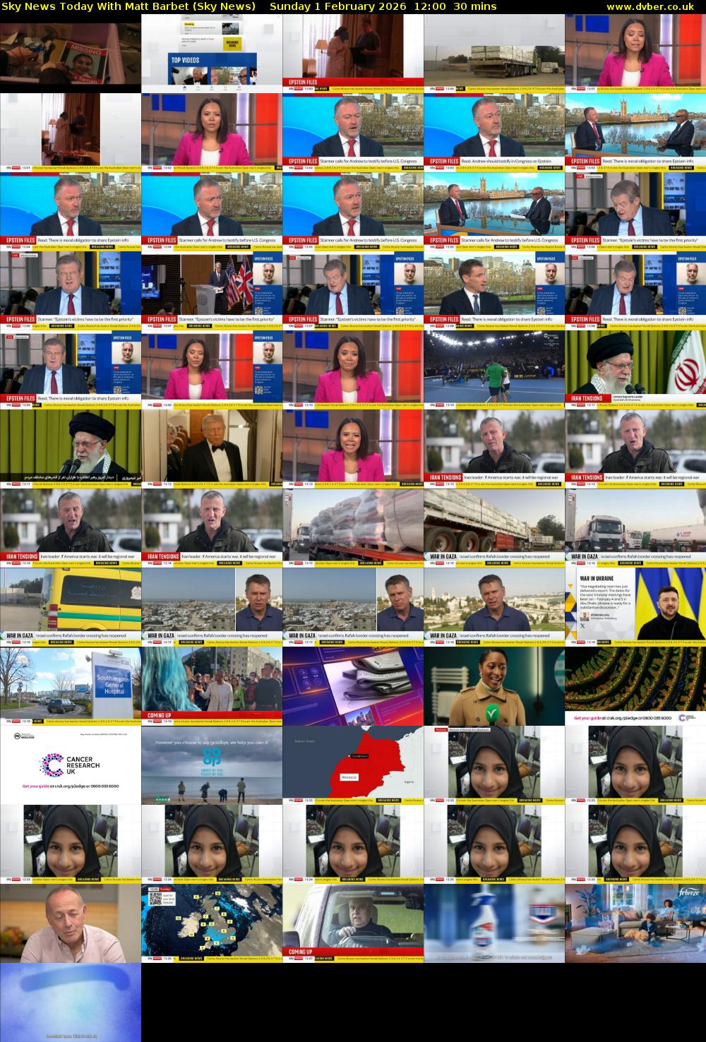 Sky News Today With Matt Barbet (Sky News) Sunday 1 February 2026 12:00 - 12:30