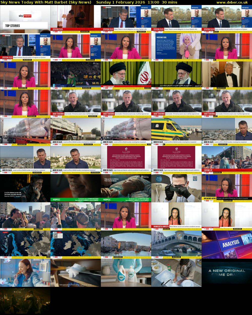 Sky News Today With Matt Barbet (Sky News) Sunday 1 February 2026 13:00 - 13:30