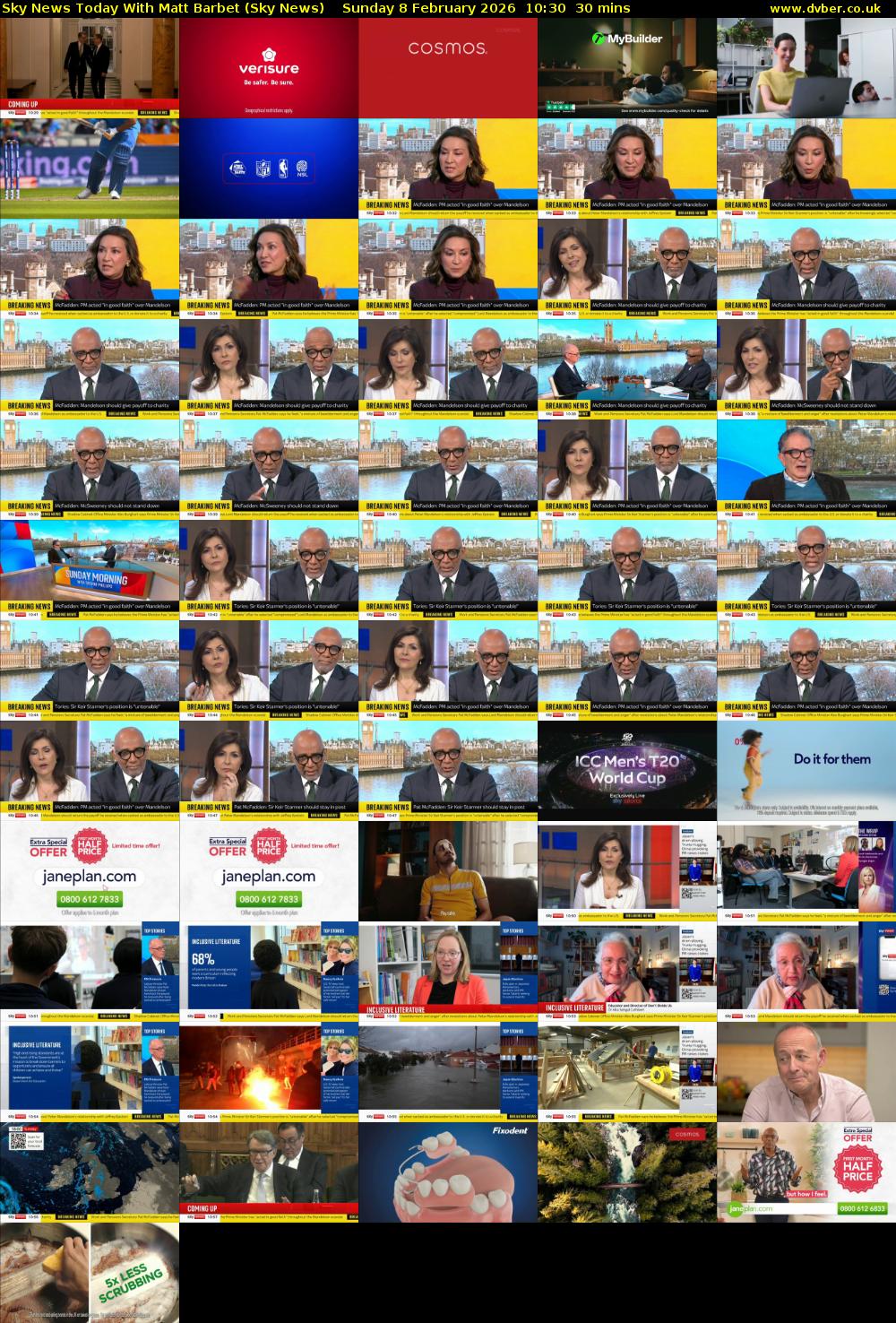 Sky News Today With Matt Barbet (Sky News) Sunday 8 February 2026 10:30 - 11:00