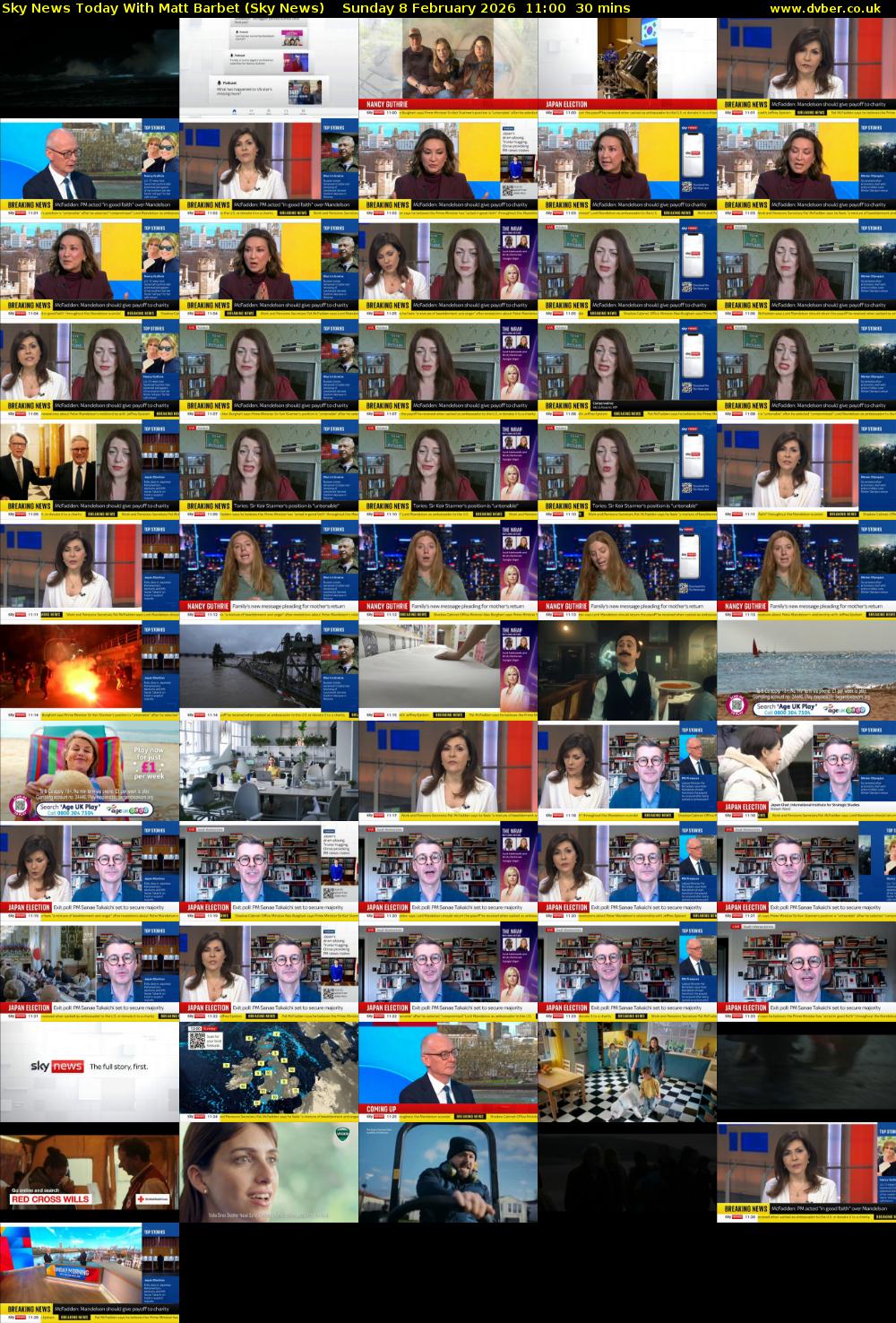 Sky News Today With Matt Barbet (Sky News) Sunday 8 February 2026 11:00 - 11:30