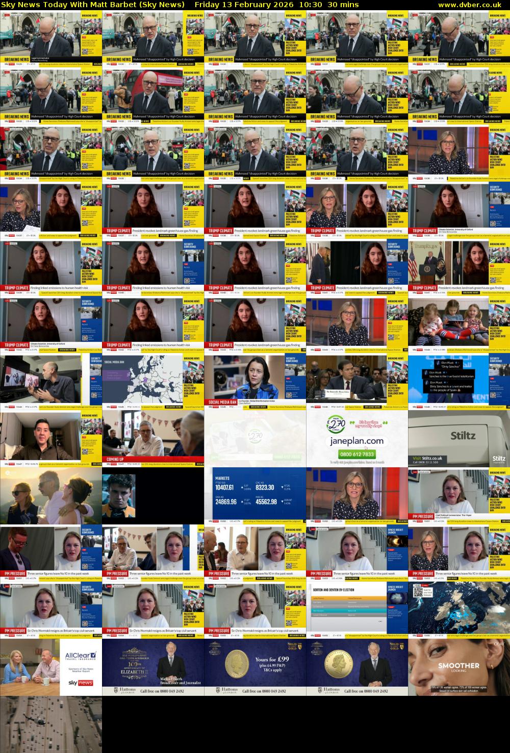 Sky News Today With Matt Barbet (Sky News) Friday 13 February 2026 10:30 - 11:00