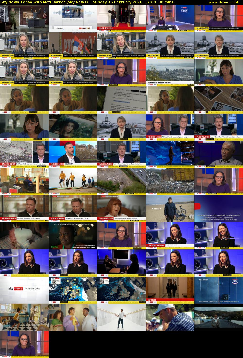 Sky News Today With Matt Barbet (Sky News) Sunday 15 February 2026 12:00 - 12:30