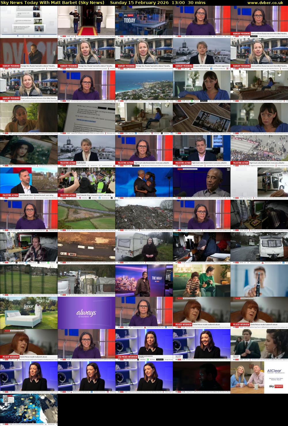 Sky News Today With Matt Barbet (Sky News) Sunday 15 February 2026 13:00 - 13:30