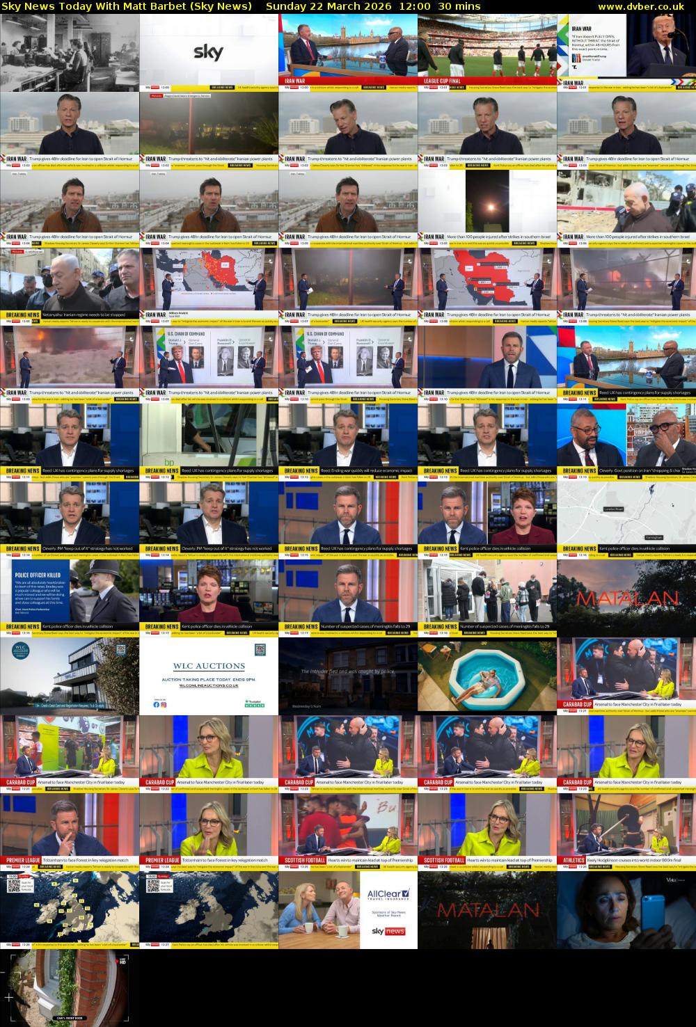 Sky News Today With Matt Barbet (Sky News) Sunday 22 March 2026 12:00 - 12:30