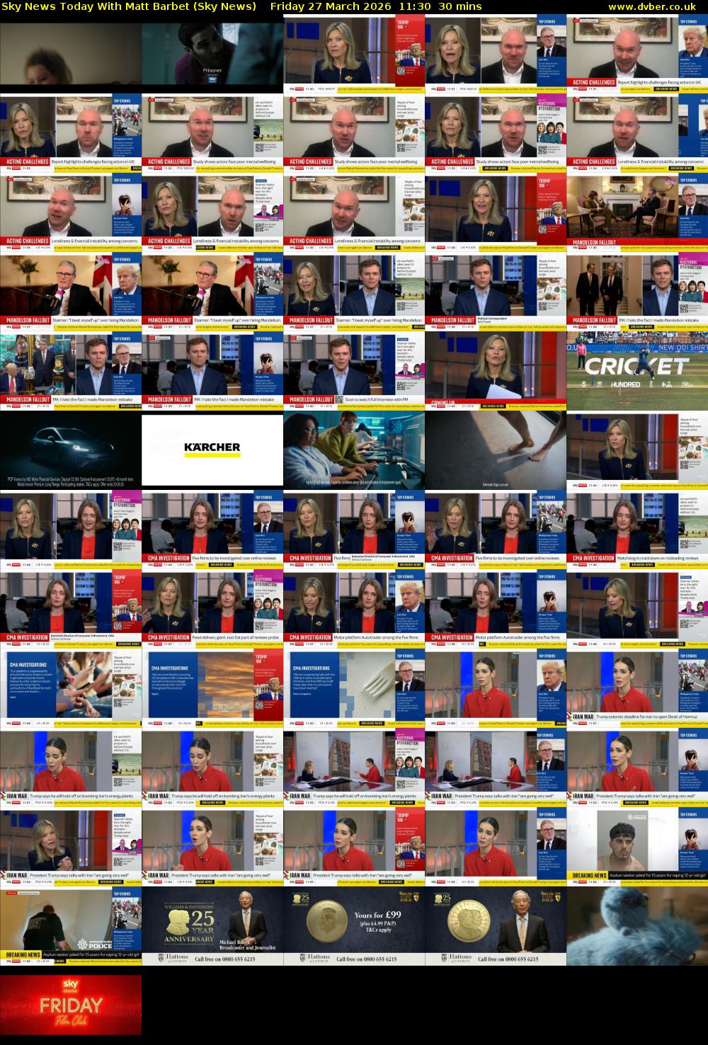 Sky News Today With Matt Barbet (Sky News) Friday 27 March 2026 11:30 - 12:00