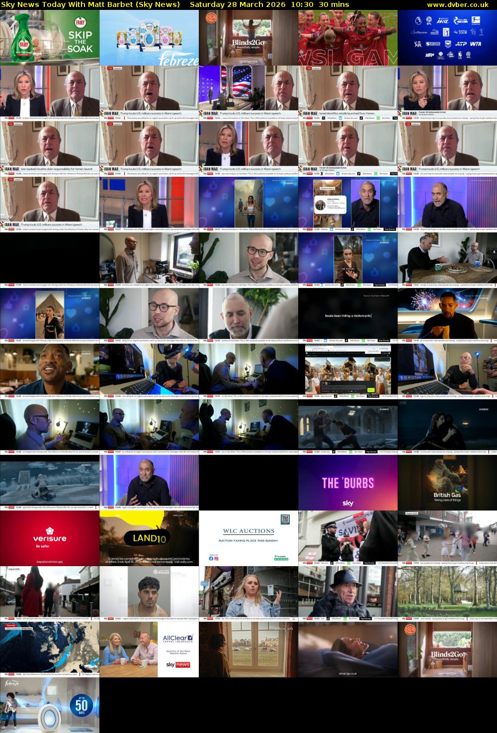 Sky News Today With Matt Barbet (Sky News) Saturday 28 March 2026 10:30 - 11:00