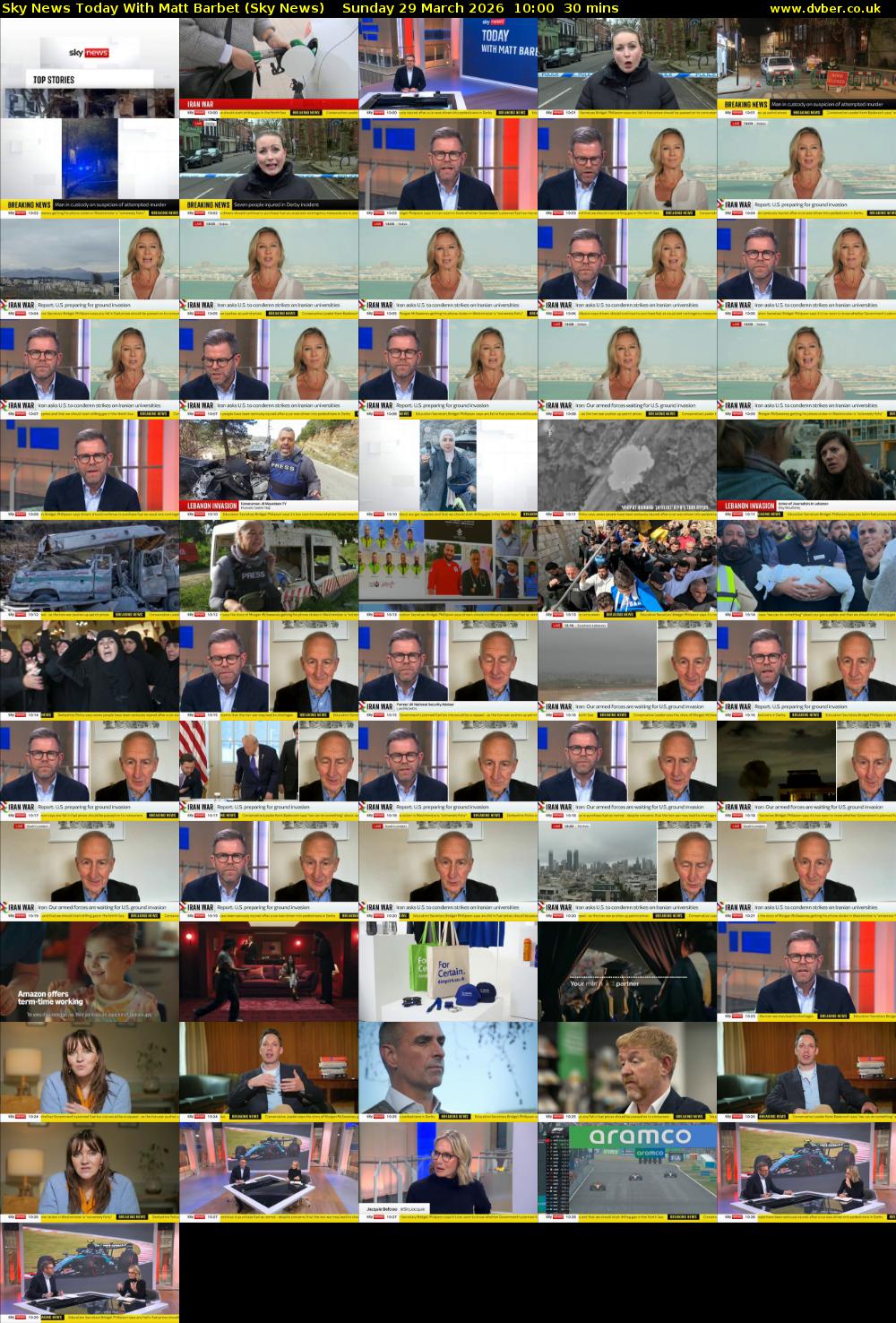 Sky News Today With Matt Barbet (Sky News) Sunday 29 March 2026 10:00 - 10:30