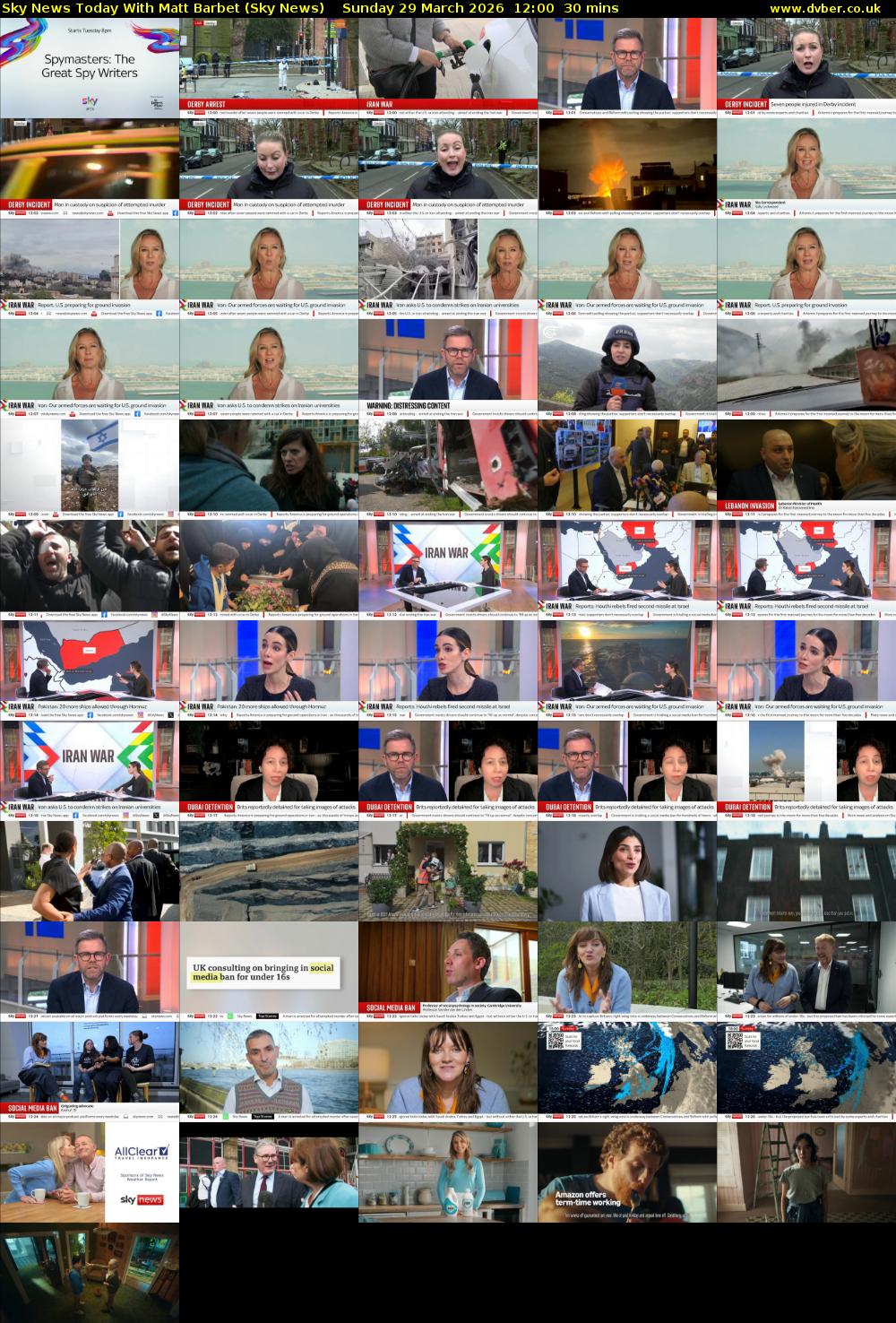 Sky News Today With Matt Barbet (Sky News) Sunday 29 March 2026 12:00 - 12:30