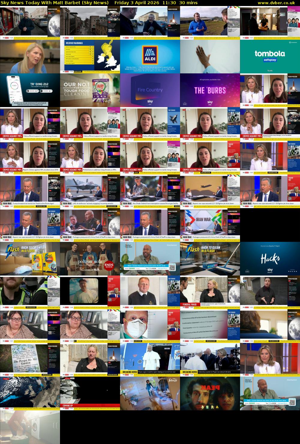 Sky News Today With Matt Barbet (Sky News) Friday 3 April 2026 11:30 - 12:00