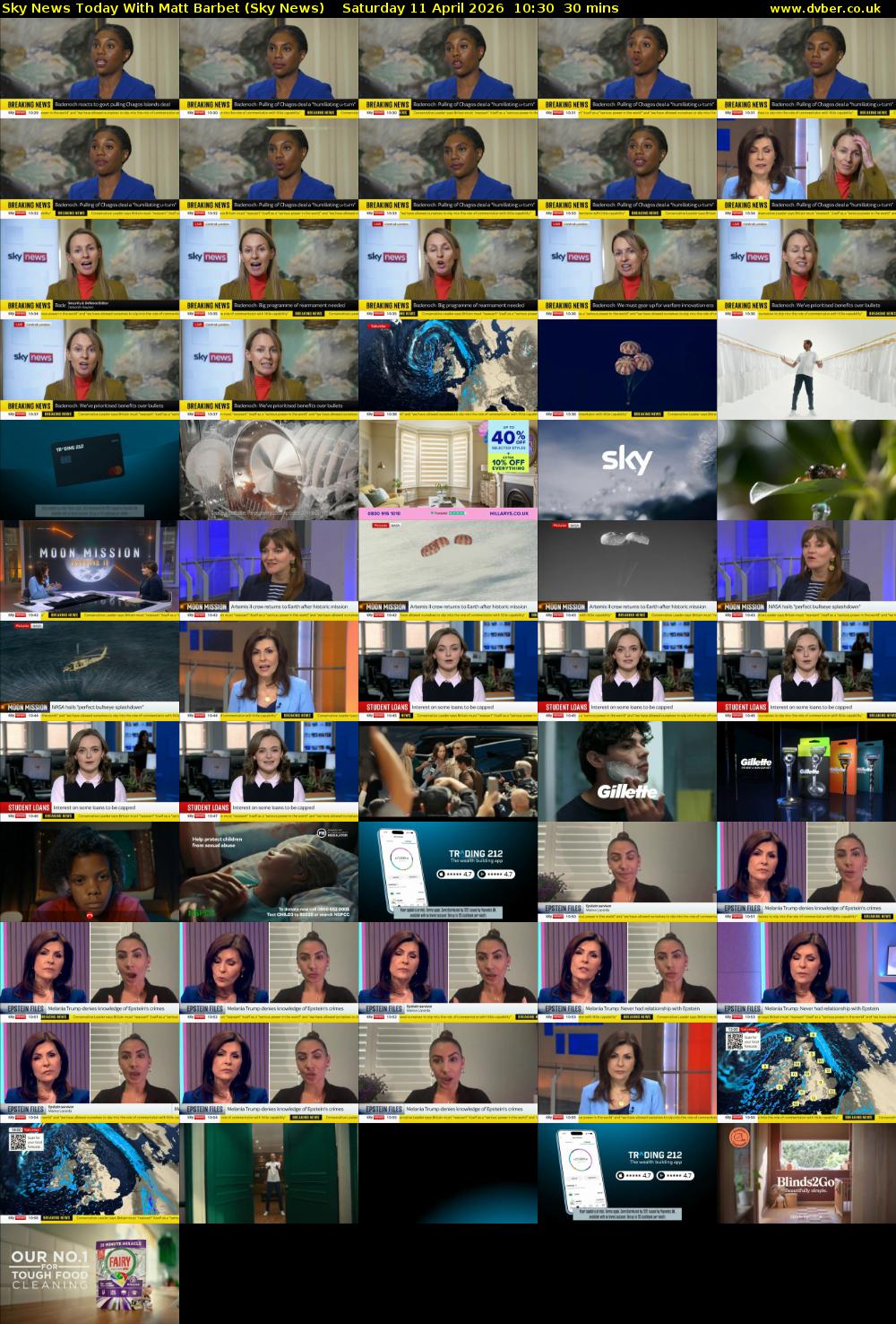 Sky News Today With Matt Barbet (Sky News) Saturday 11 April 2026 10:30 - 11:00