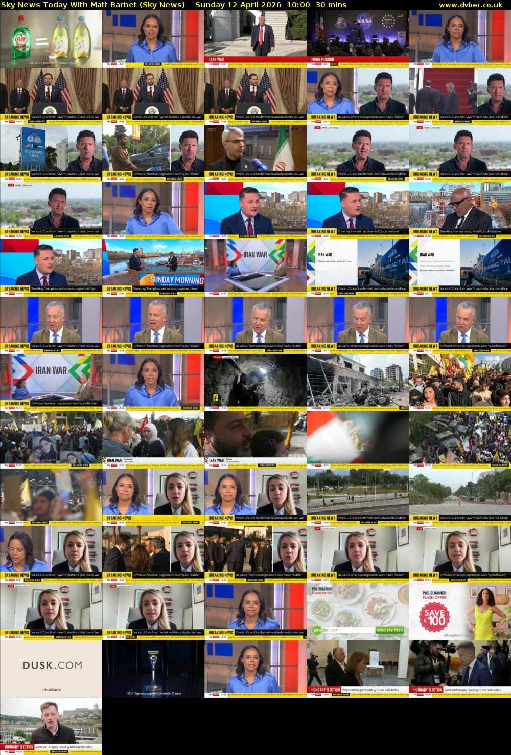 Sky News Today With Matt Barbet (Sky News) Sunday 12 April 2026 10:00 - 10:30
