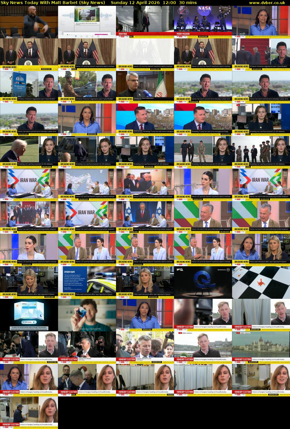 Sky News Today With Matt Barbet (Sky News) Sunday 12 April 2026 12:00 - 12:30