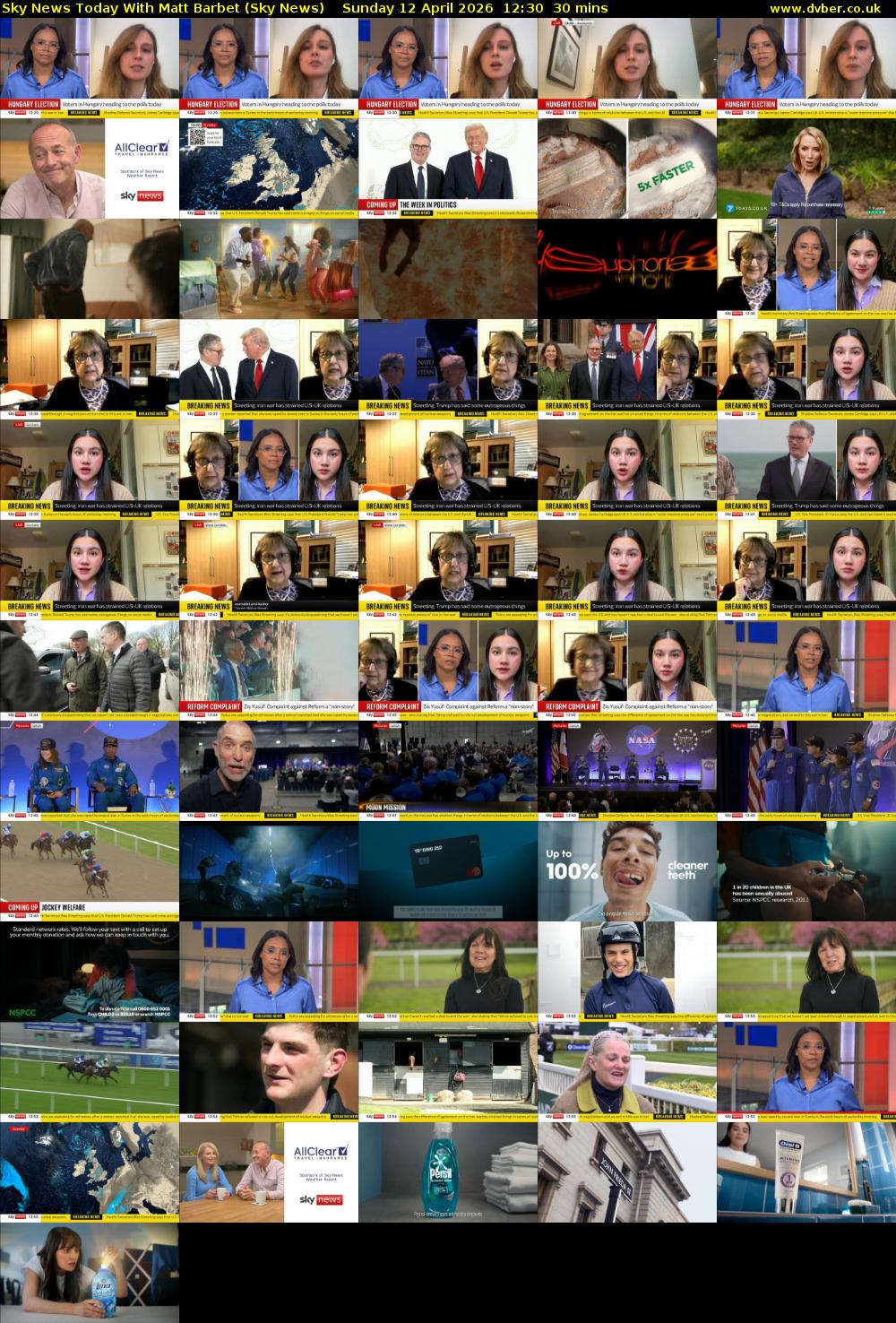 Sky News Today With Matt Barbet (Sky News) Sunday 12 April 2026 12:30 - 13:00