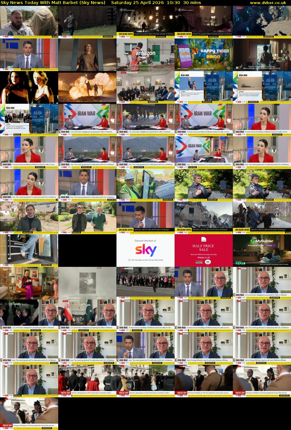 Sky News Today With Matt Barbet (Sky News) Saturday 25 April 2026 10:30 - 11:00
