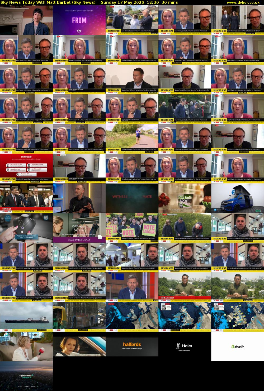 Sky News Today With Matt Barbet (Sky News) Sunday 17 May 2026 12:30 - 13:00