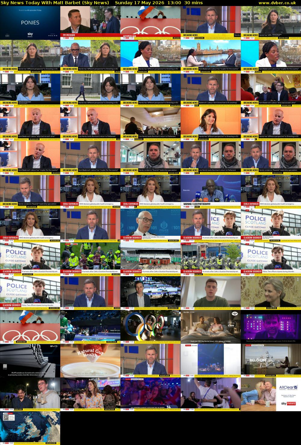 Sky News Today With Matt Barbet (Sky News) Sunday 17 May 2026 13:00 - 13:30