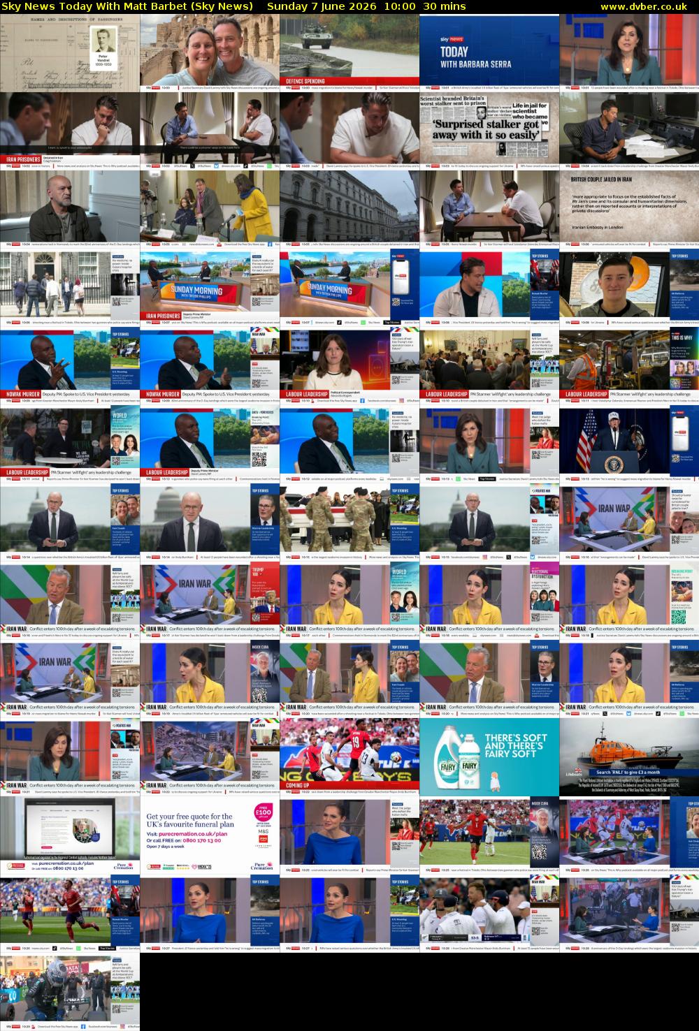 Sky News Today With Matt Barbet (Sky News) Sunday 7 June 2026 10:00 - 10:30