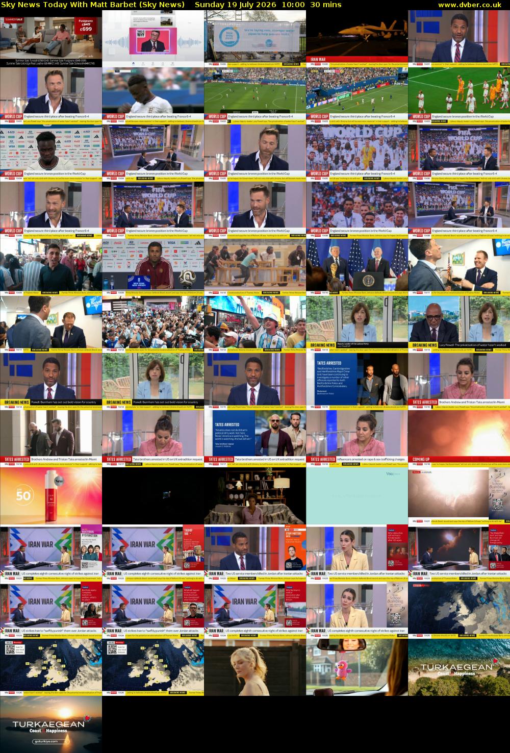 Sky News Today With Matt Barbet (Sky News) Sunday 19 July 2026 10:00 - 10:30