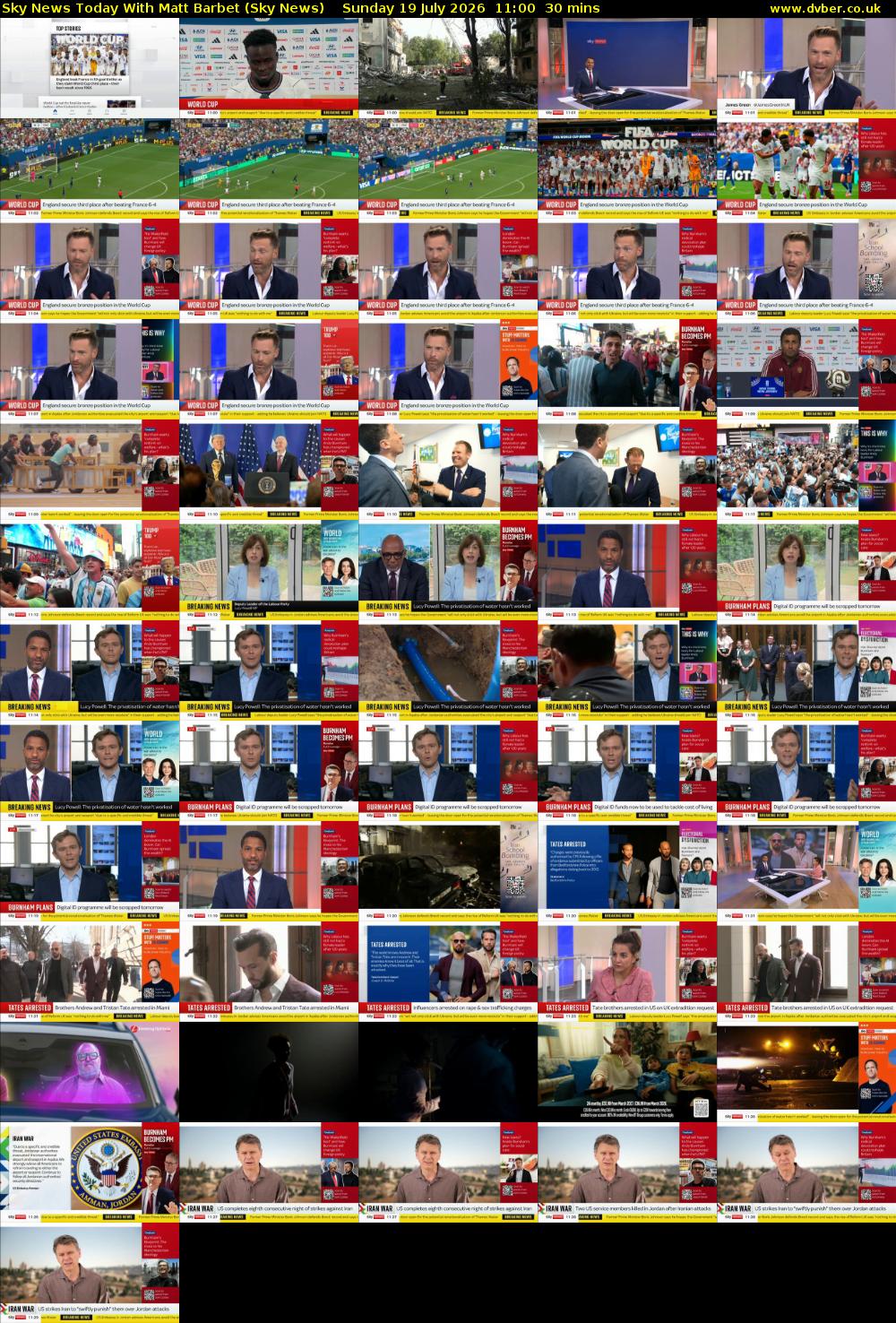 Sky News Today With Matt Barbet (Sky News) Sunday 19 July 2026 11:00 - 11:30
