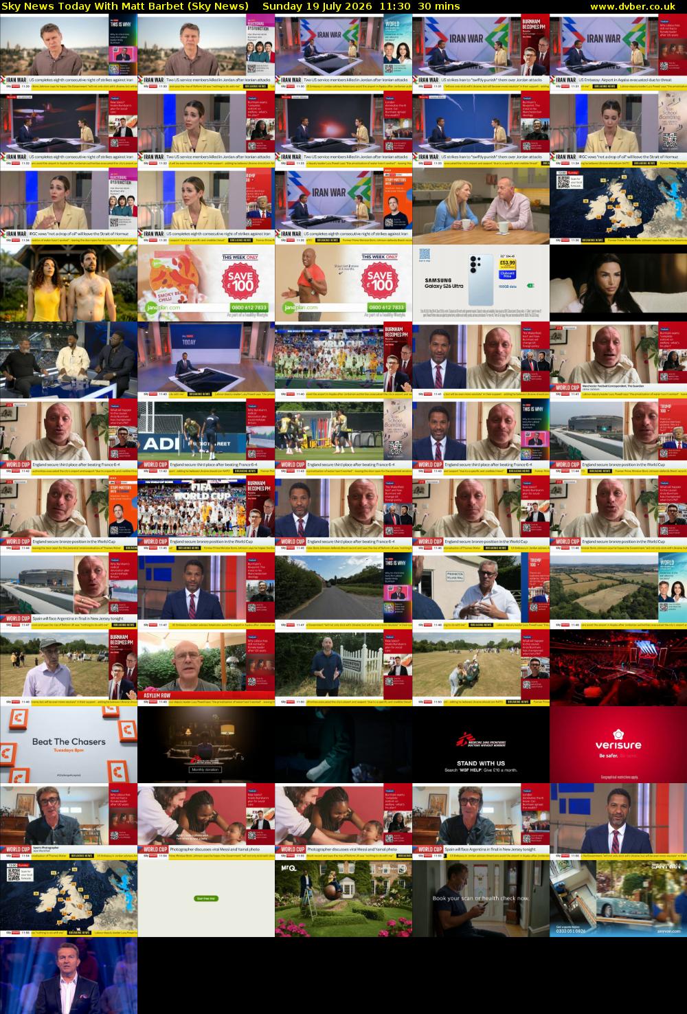 Sky News Today With Matt Barbet (Sky News) Sunday 19 July 2026 11:30 - 12:00