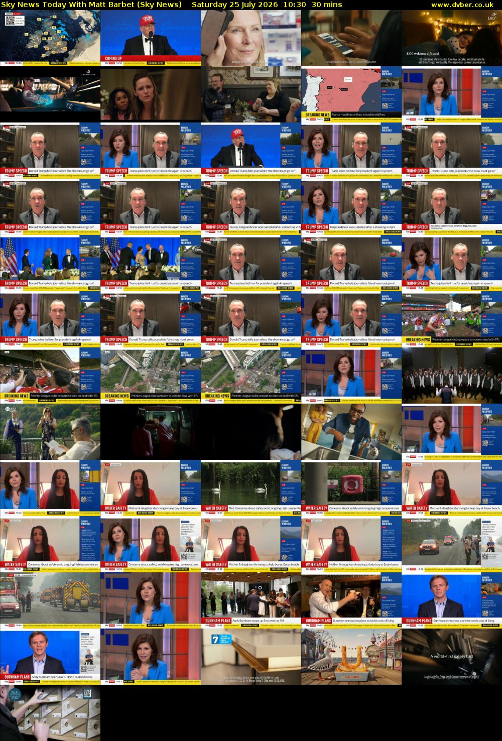 Sky News Today With Matt Barbet (Sky News) Saturday 25 July 2026 10:30 - 11:00
