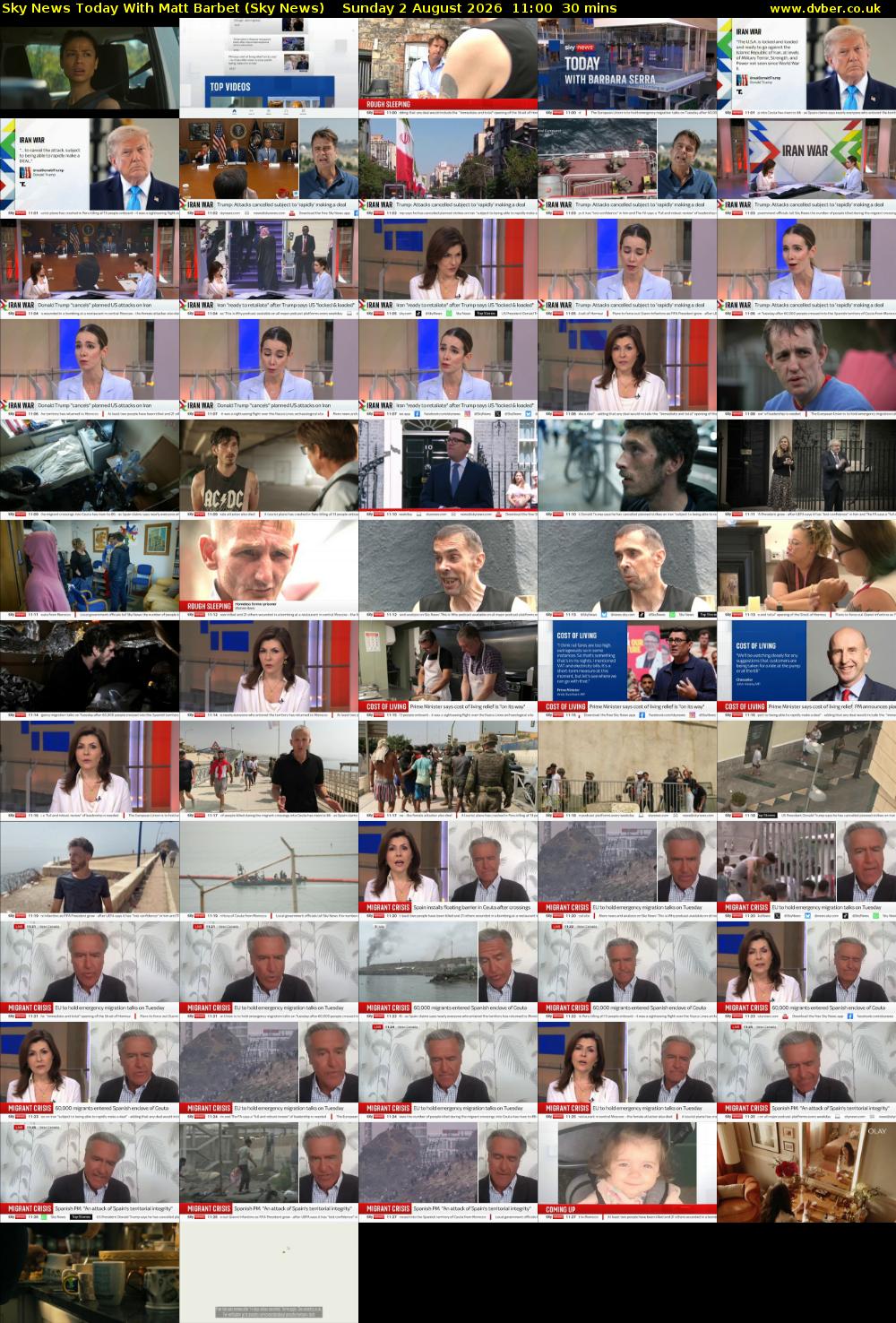 Sky News Today With Matt Barbet (Sky News) Sunday 2 August 2026 11:00 - 11:30