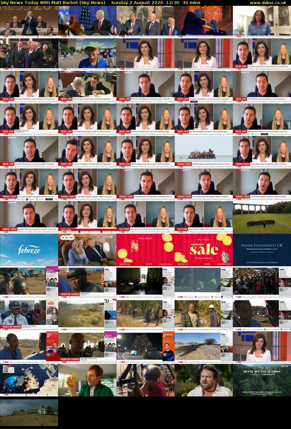 Sky News Today With Matt Barbet (Sky News) Sunday 2 August 2026 12:30 - 13:00