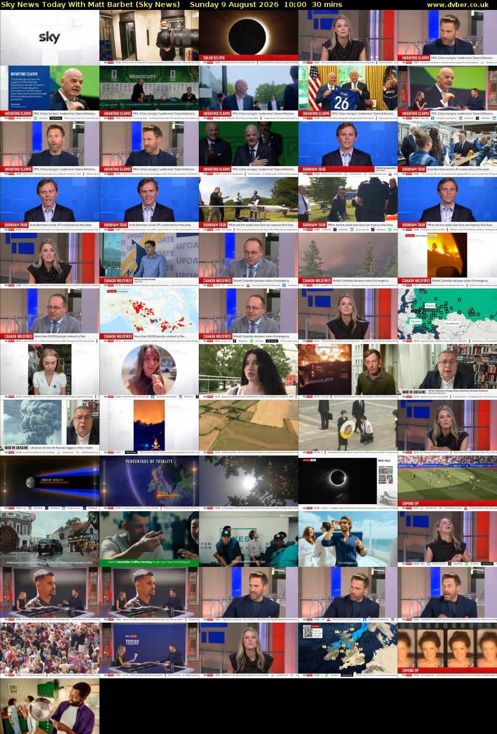 Sky News Today With Matt Barbet (Sky News) Sunday 9 August 2026 10:00 - 10:30
