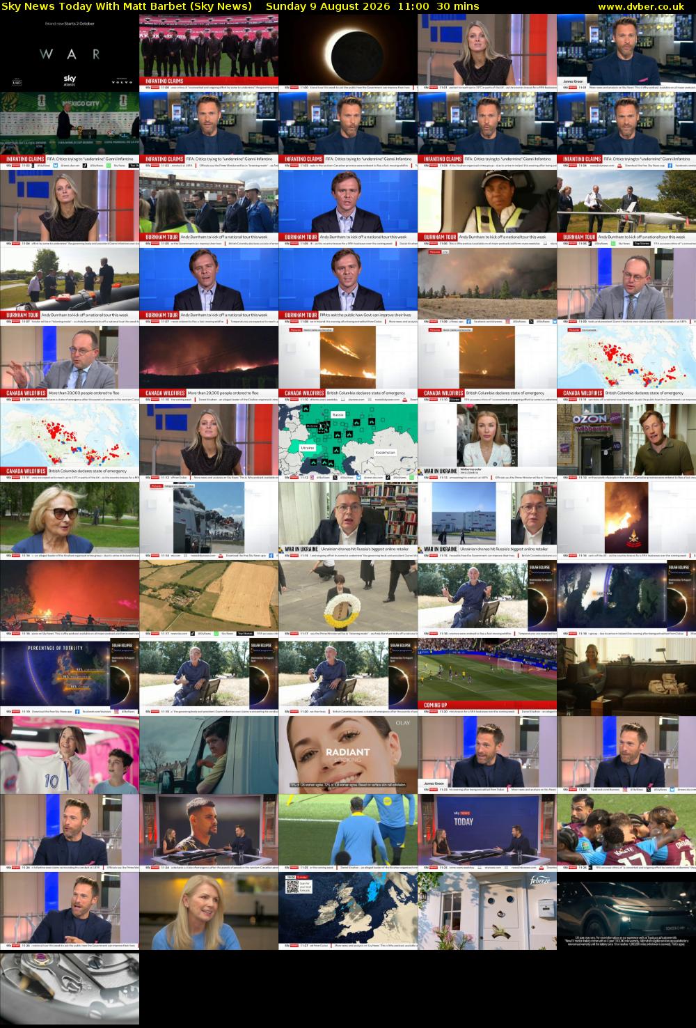 Sky News Today With Matt Barbet (Sky News) Sunday 9 August 2026 11:00 - 11:30