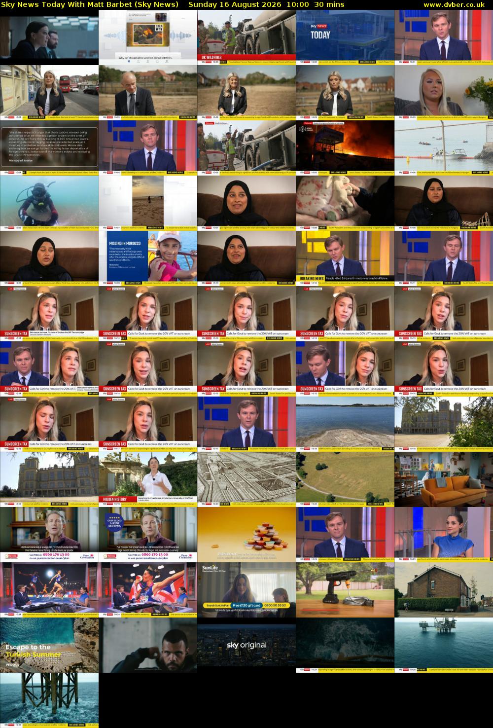 Sky News Today With Matt Barbet (Sky News) Sunday 16 August 2026 10:00 - 10:30