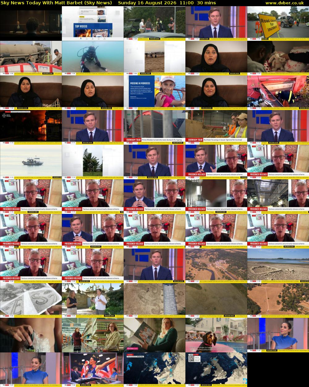 Sky News Today With Matt Barbet (Sky News) Sunday 16 August 2026 11:00 - 11:30