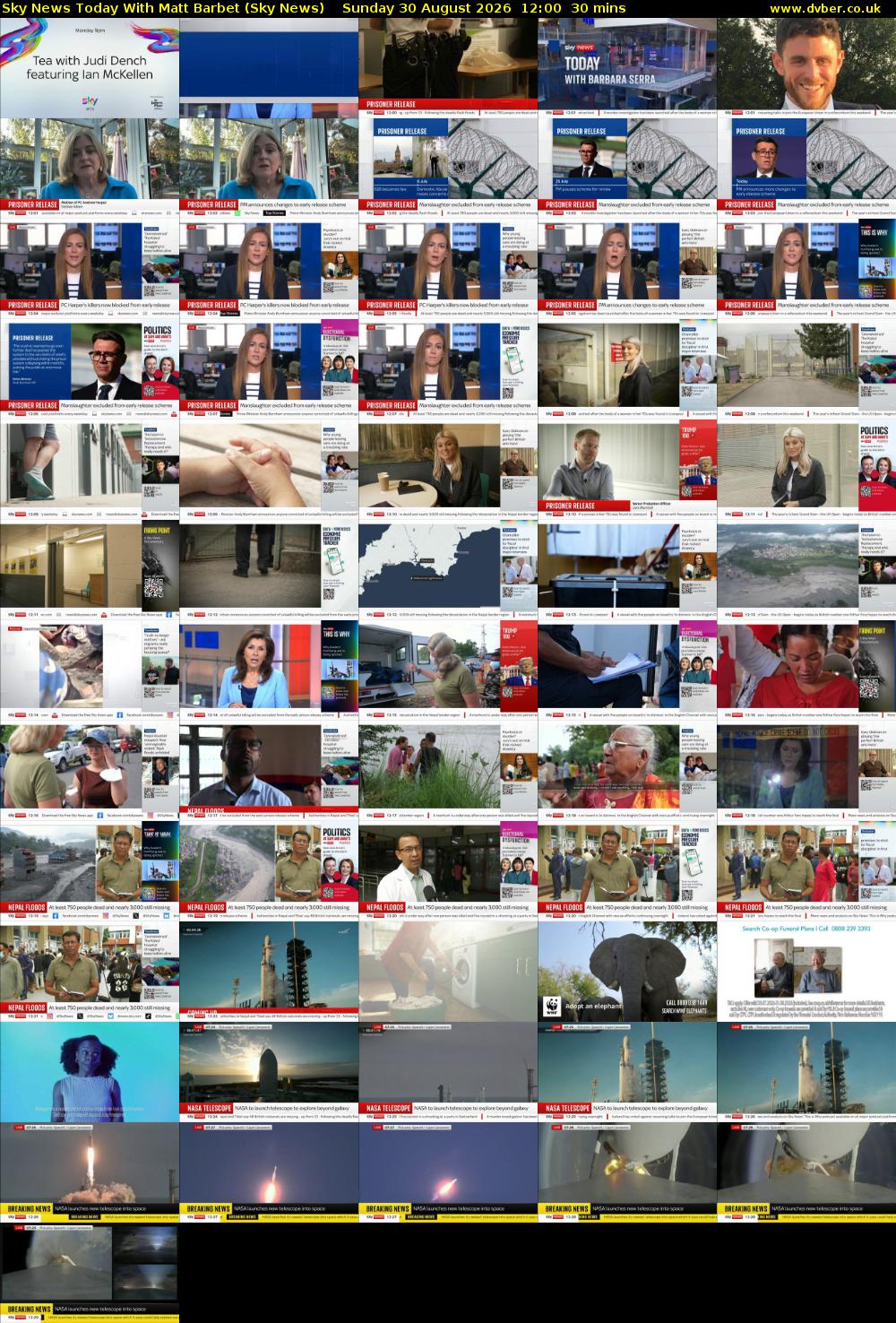 Sky News Today With Matt Barbet (Sky News) Sunday 30 August 2026 12:00 - 12:30