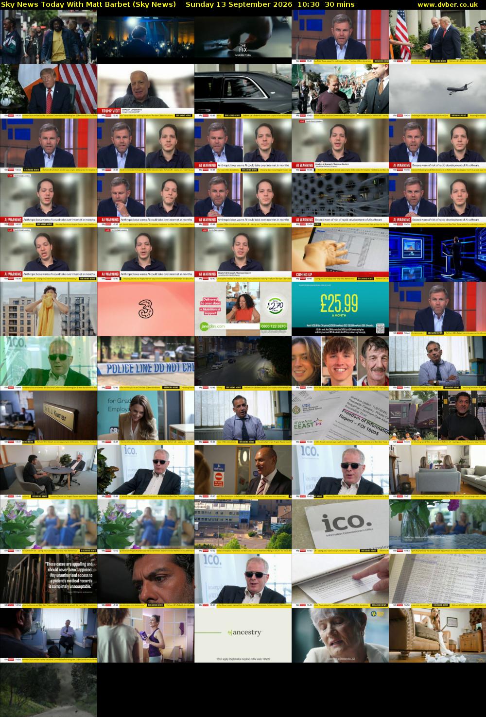 Sky News Today With Matt Barbet (Sky News) Sunday 13 September 2026 10:30 - 11:00