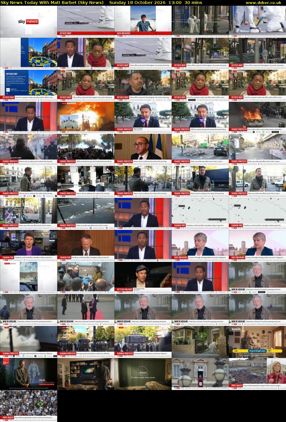 Sky News Today With Matt Barbet (Sky News) Sunday 18 October 2026 13:00 - 13:30