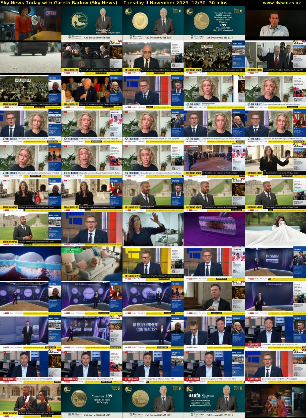 Sky News Today with Gareth Barlow (Sky News) Tuesday 4 November 2025 12:30 - 13:00